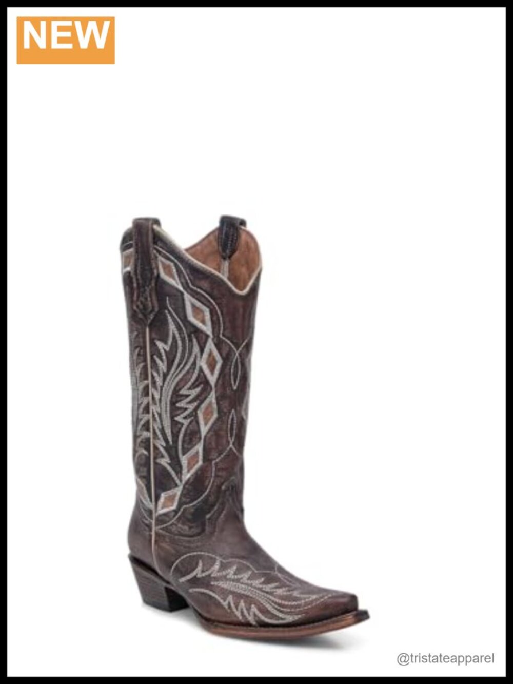 Women's Mid-Calf Western Boots Snip Toe Leather Equestrian Pull-On Cuban Heel